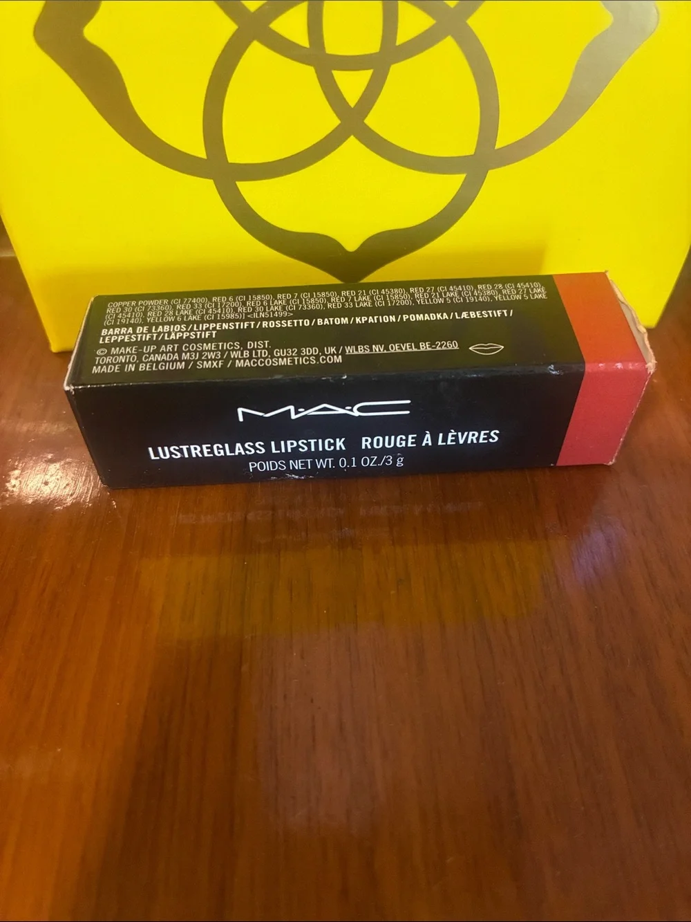 MAC Cosmetics Lustreglass Lipstick 551 Local Celeb - Warm Brick Red